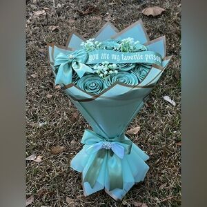 Chic sage green eternal roses bouquet